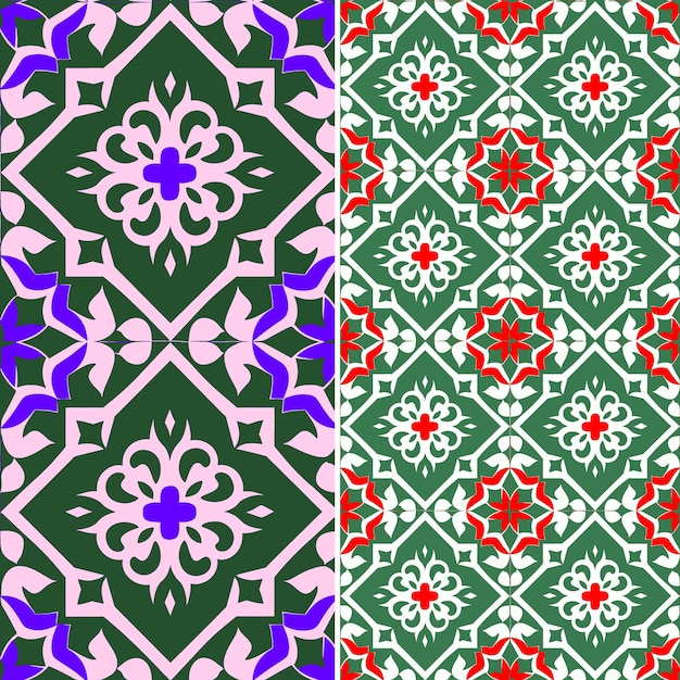 Cuban Tile Patterns With Intricate Geometric and Arabesque M Creative Abstract Geometric Vector