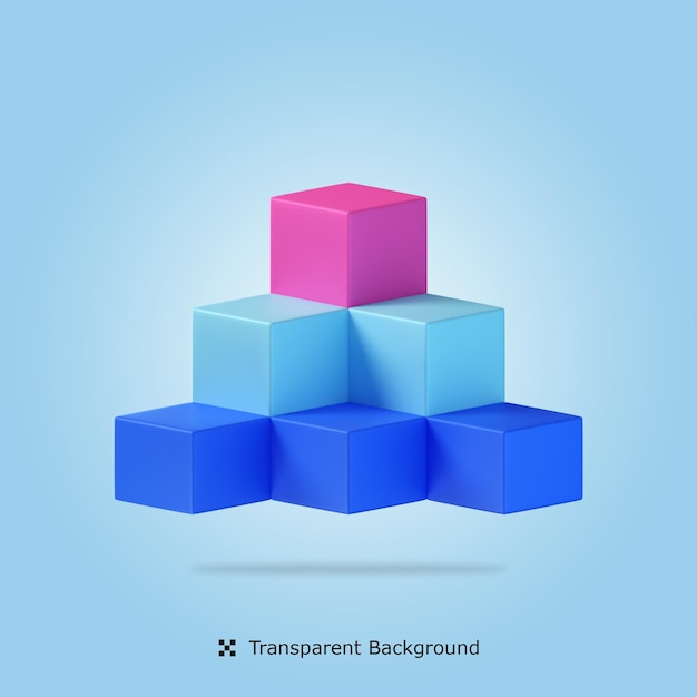 Cube Chart 3d icon illustration