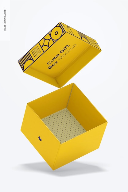 Cube Gift Box Mockup