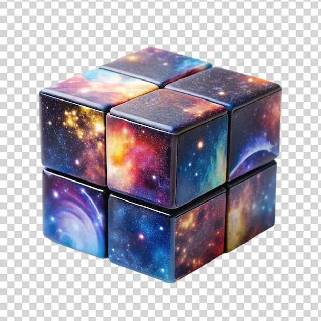 PSD a cube with stars on it on transparent background