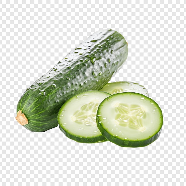 a cucumber cut in half and the other half is cut in half