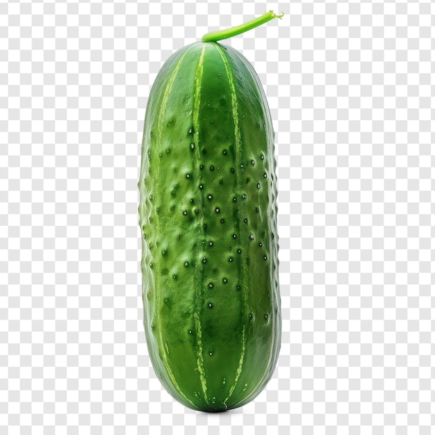 Cucumber front view full length on transparency background PSD