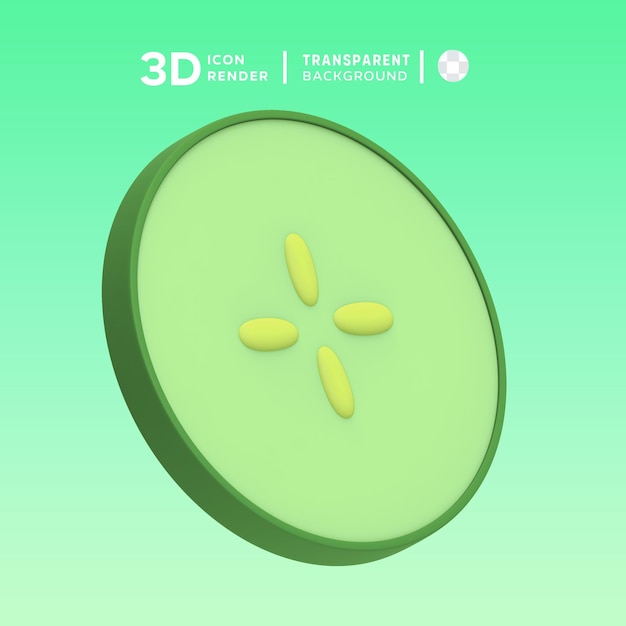 cucumber slice 3D illustration