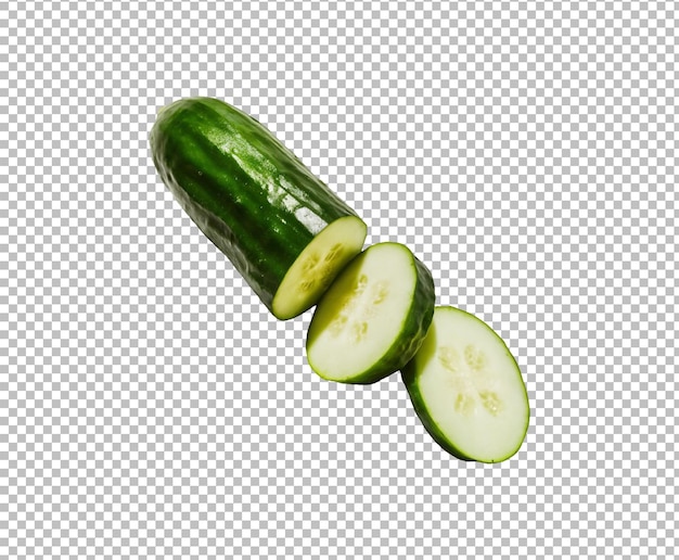 Cucumber vegetables isolated on transparent background Ai generative