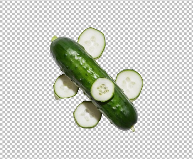 PSD cucumber vegetables isolated on transparent background ai generative