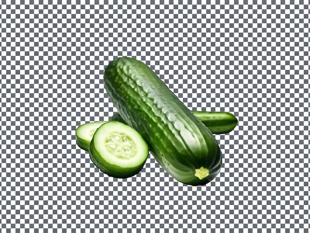 Cucumbers are on transparent background