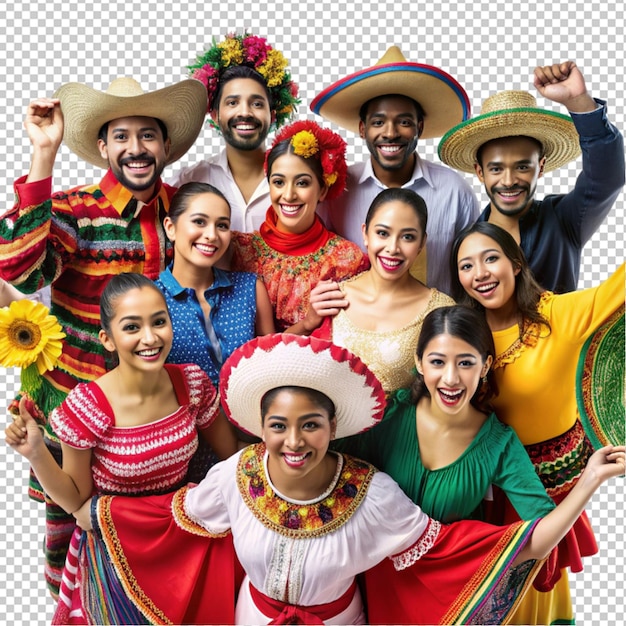 Cultural and ethnic diversity national hispanic day isolated on transparent background