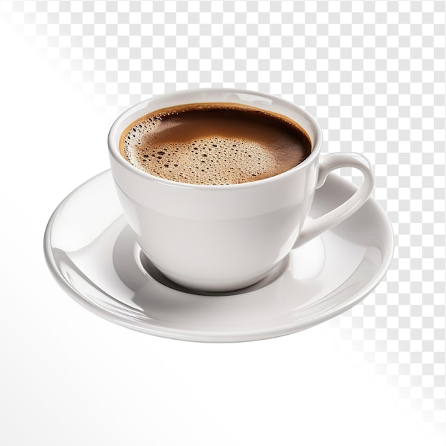 cup of americano coffee on a white background