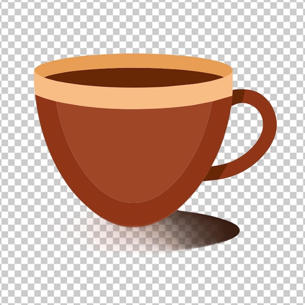 PSD cup of coffee elevation side view isolated