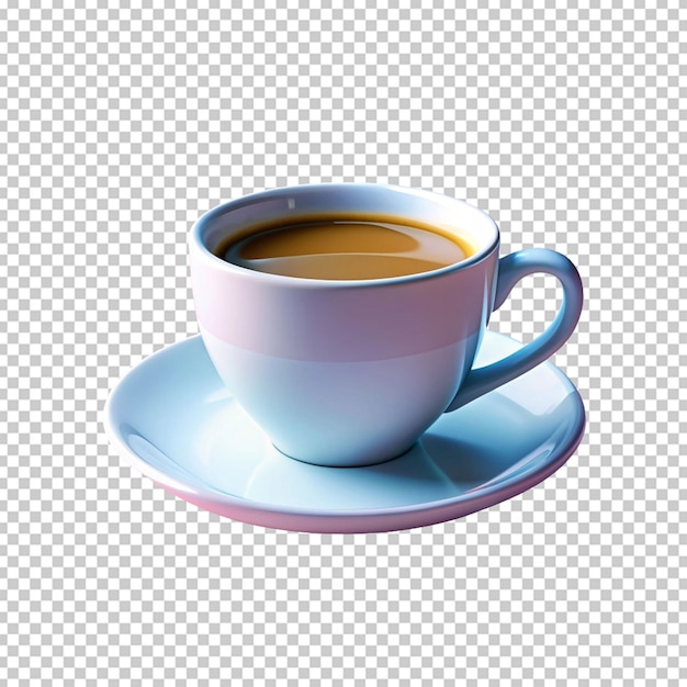 PSD cup of coffee elevation side view isolated