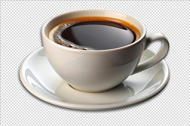 a cup of coffee is on a saucer with a white plate