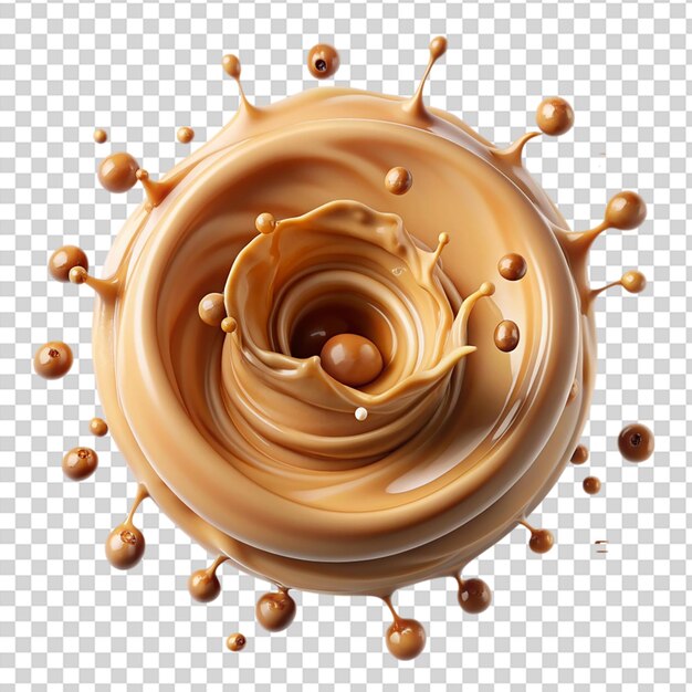 PSD a cup of coffee spills over and makes a mess on transparent background