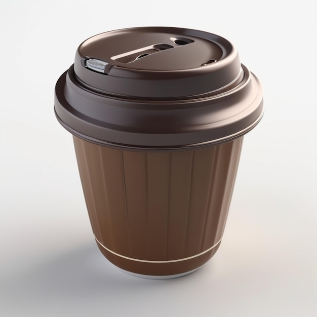 a cup of coffee with a brown lid that says quot coffee quot on the bottom