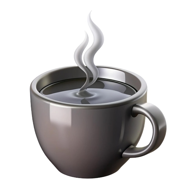 PSD a cup of coffee with steam coming out of it