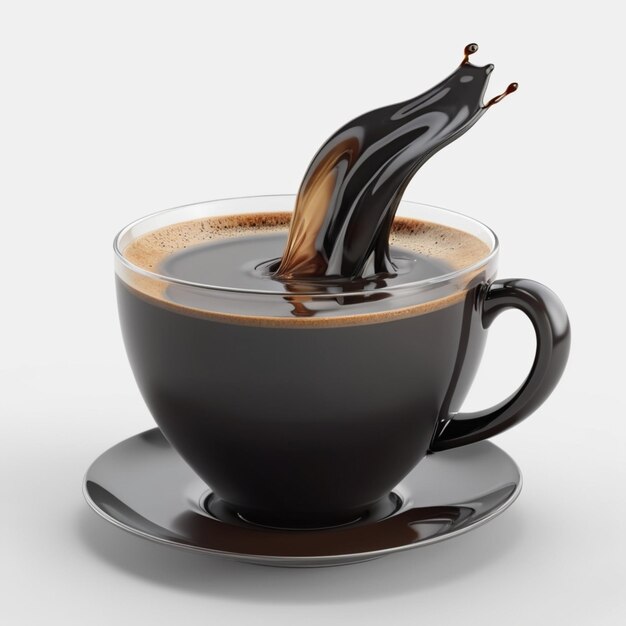 PSD a cup of coffee with a swirl of chocolate on the top