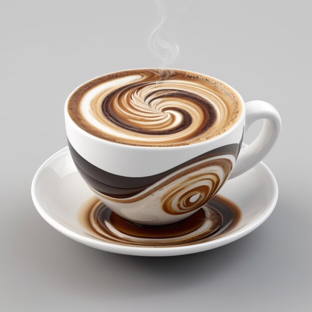 PSD a cup of coffee with a swirl on the top