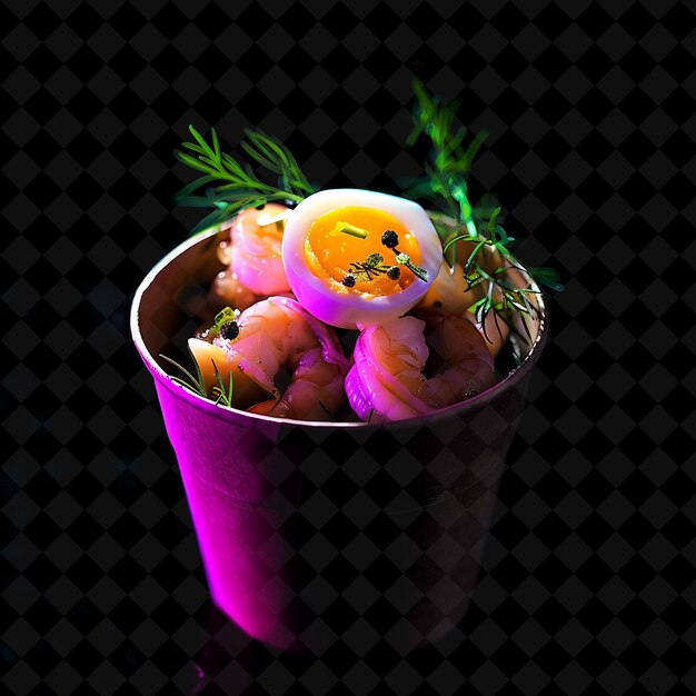 PSD a cup of eggs with an egg in it