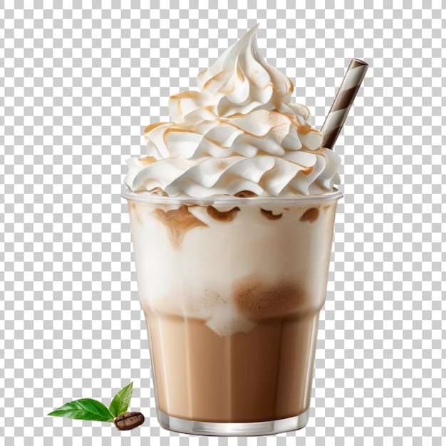 PSD a cup of hot chocolate with whipped cream and a straw