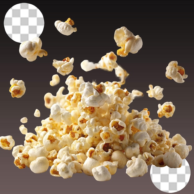 A cup of popcorn isolated on transparent background