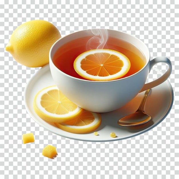 cup of tea with a lemon slice transparent background