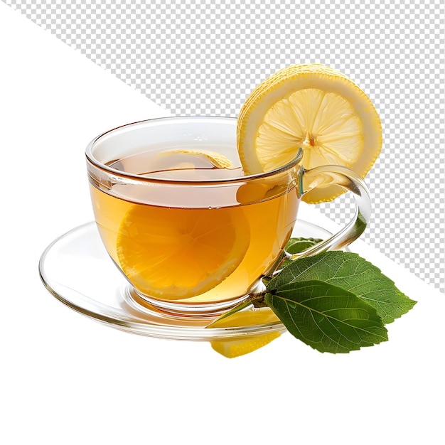 a cup of tea with lemons and a cup of tea