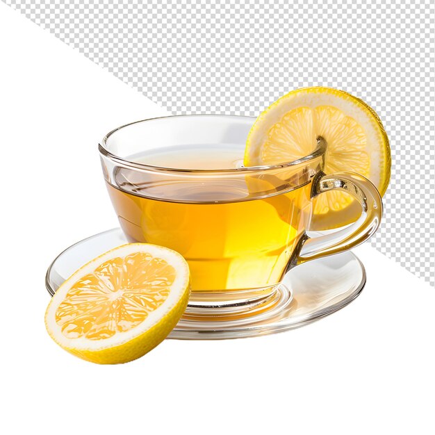 a cup of tea with lemons and a cup of tea