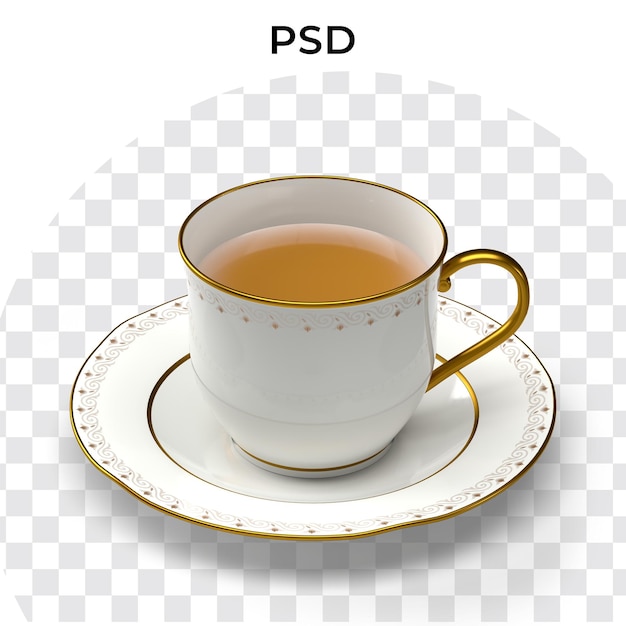 A cup of tea with the title psd on it.