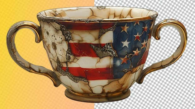 PSD a cup with the flag on it that says usa on it