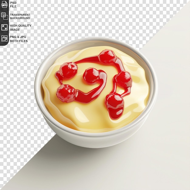 PSD a cup of yogurt with cherry on it