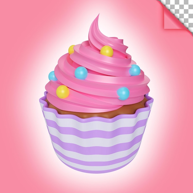 Cupcake 3D Illustration Icon