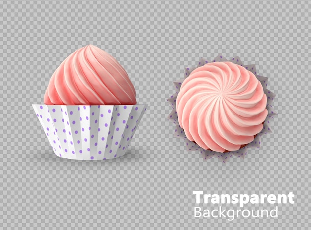 PSD cupcake on transparent background