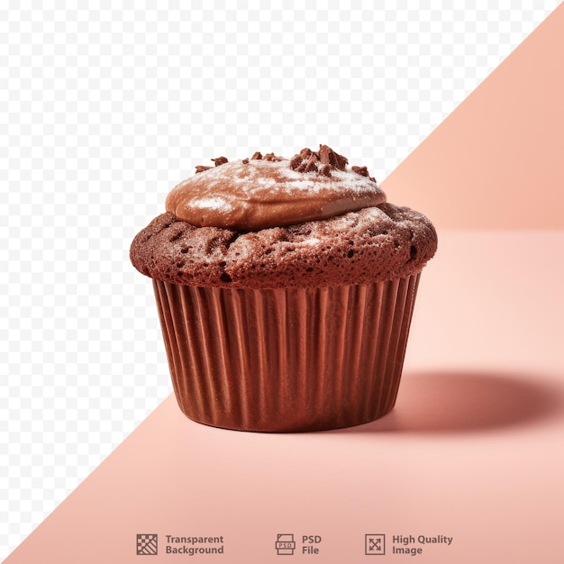 a cupcake with chocolate frosting and a picture of a cupcake.