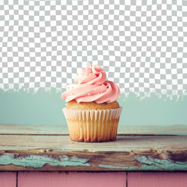 PSD a cupcake with pink frosting and a pink frosting on the top