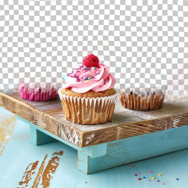 PSD a cupcake with a strawberry and a cupcake on the top