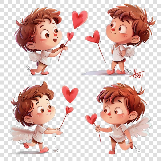 PSD cupid boy watercolor nurseryon transparent background