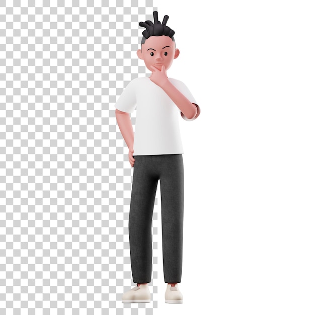 Curious 3D Male Character Pose