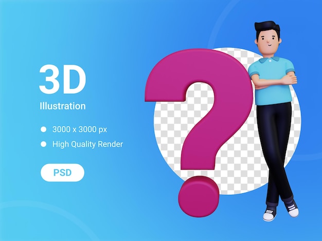 Curious businessman 3D Illustration