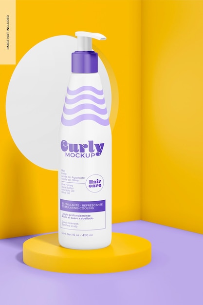 Curl Shampoo Jar Mockup on Podium