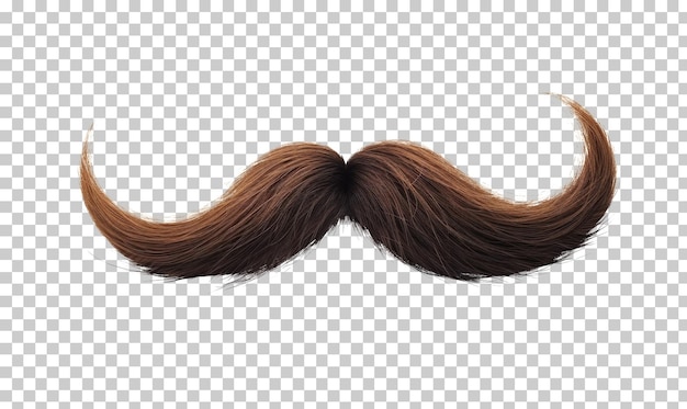 Curly mustache isolated on transparent background png psd