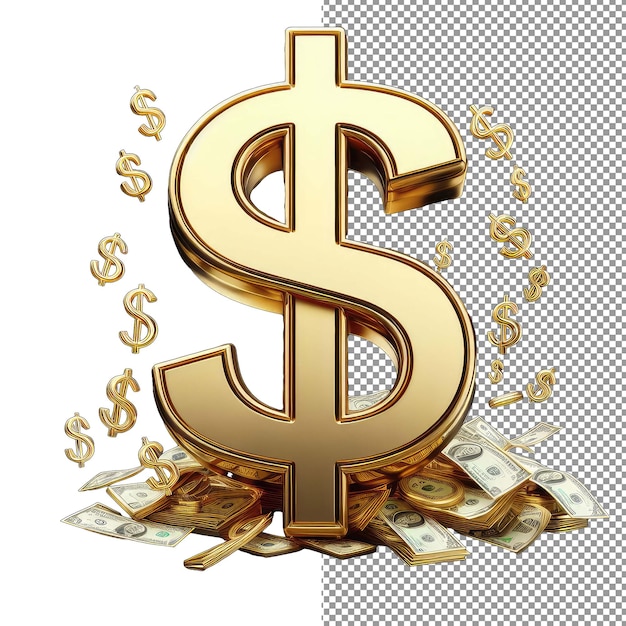 Currency Charm Isolated Dollar Symbol on PNG Background