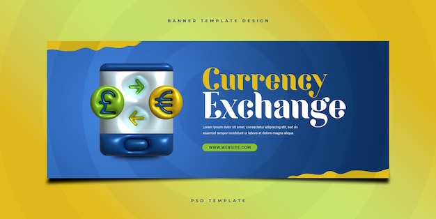 PSD currency exchange and money transfer web banner template