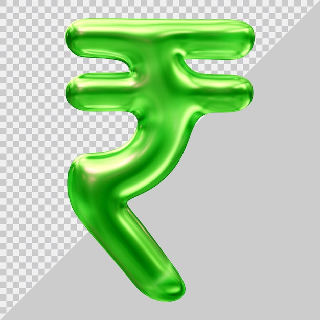 Currency sign indian rupee in 3d render