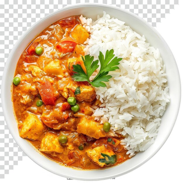 PSD curry with rice transparent background