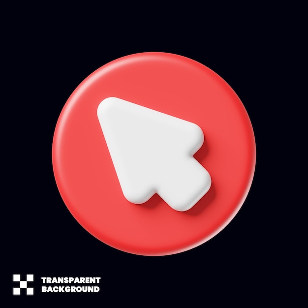 Cursor Arrow Button Icon In 3D Render