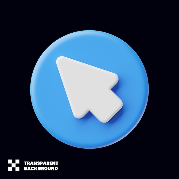 Cursor Arrow Icon In Minimalist 3D Render