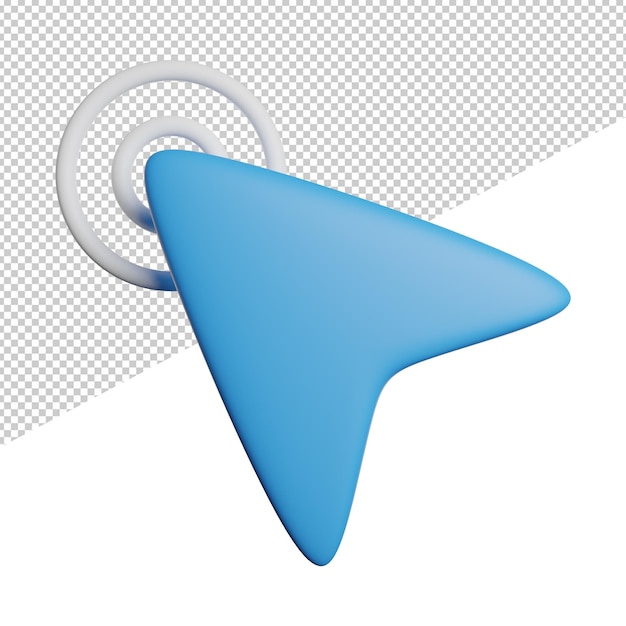 PSD cursor double click front view 3d rendering icon illustration on transparent background