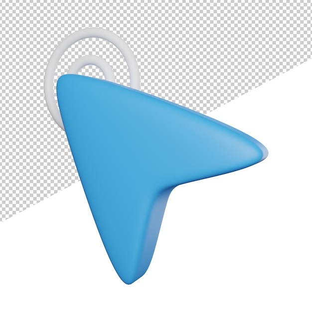 Cursor Double Click side view 3d rendering icon illustration ontransparent background