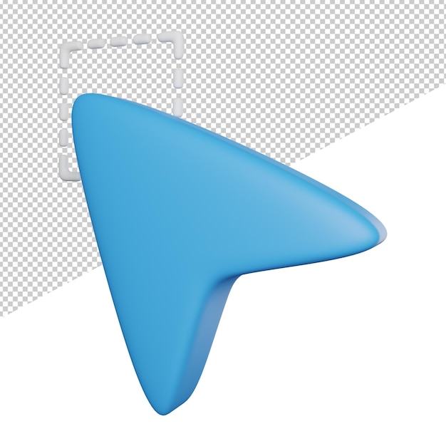 Cursor Pointer Selection Box side view 3d rendering icon illustration on transparent background