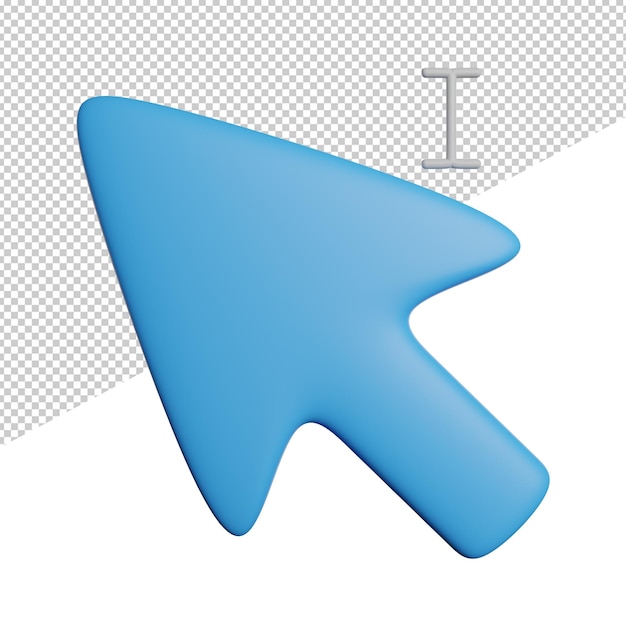 Cursor Text Input front view 3d rendering icon illustration on transparent background