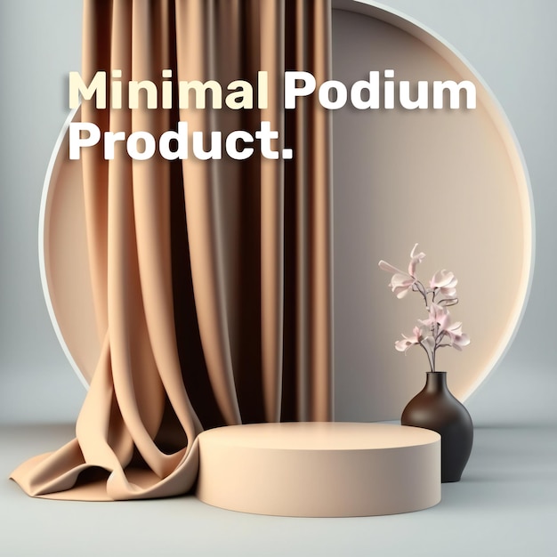 curtain podium stage display mockup product presentation scene for product display 3d rendering